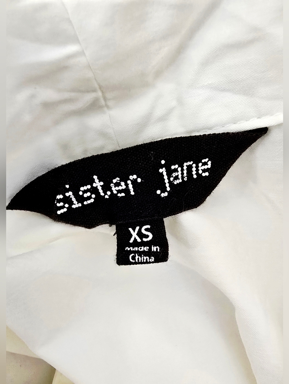 Sister Jane White Bow Neck Ruffle Dress Feminine Cottagecore Graduation Boho - Picture 7 of 7